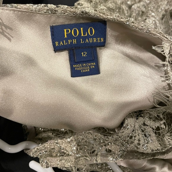 Ralph Lauren Lace Dress Metallic size 12 - Picture 4 of 7